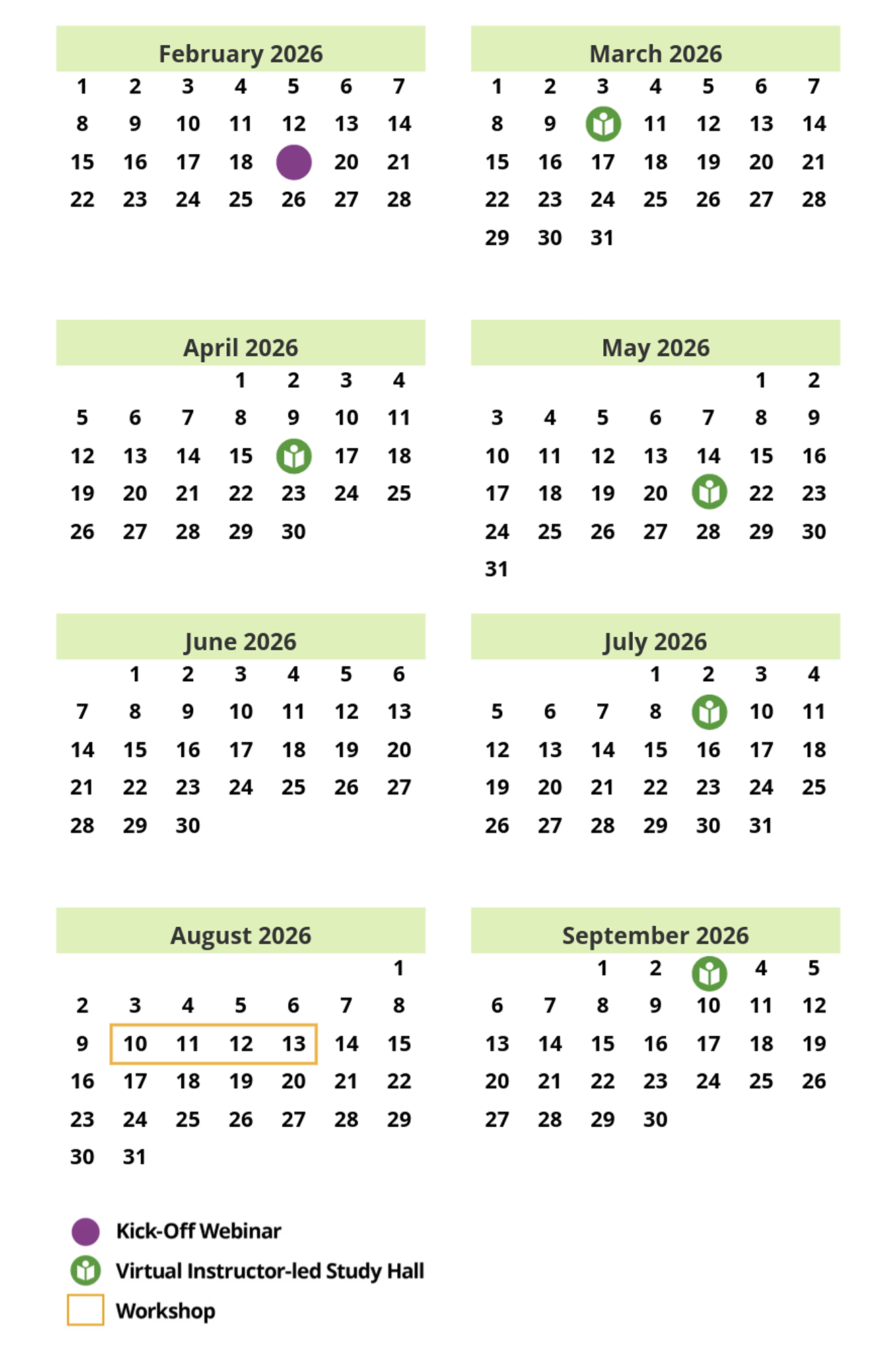 Blended Black Belt Program Schedule