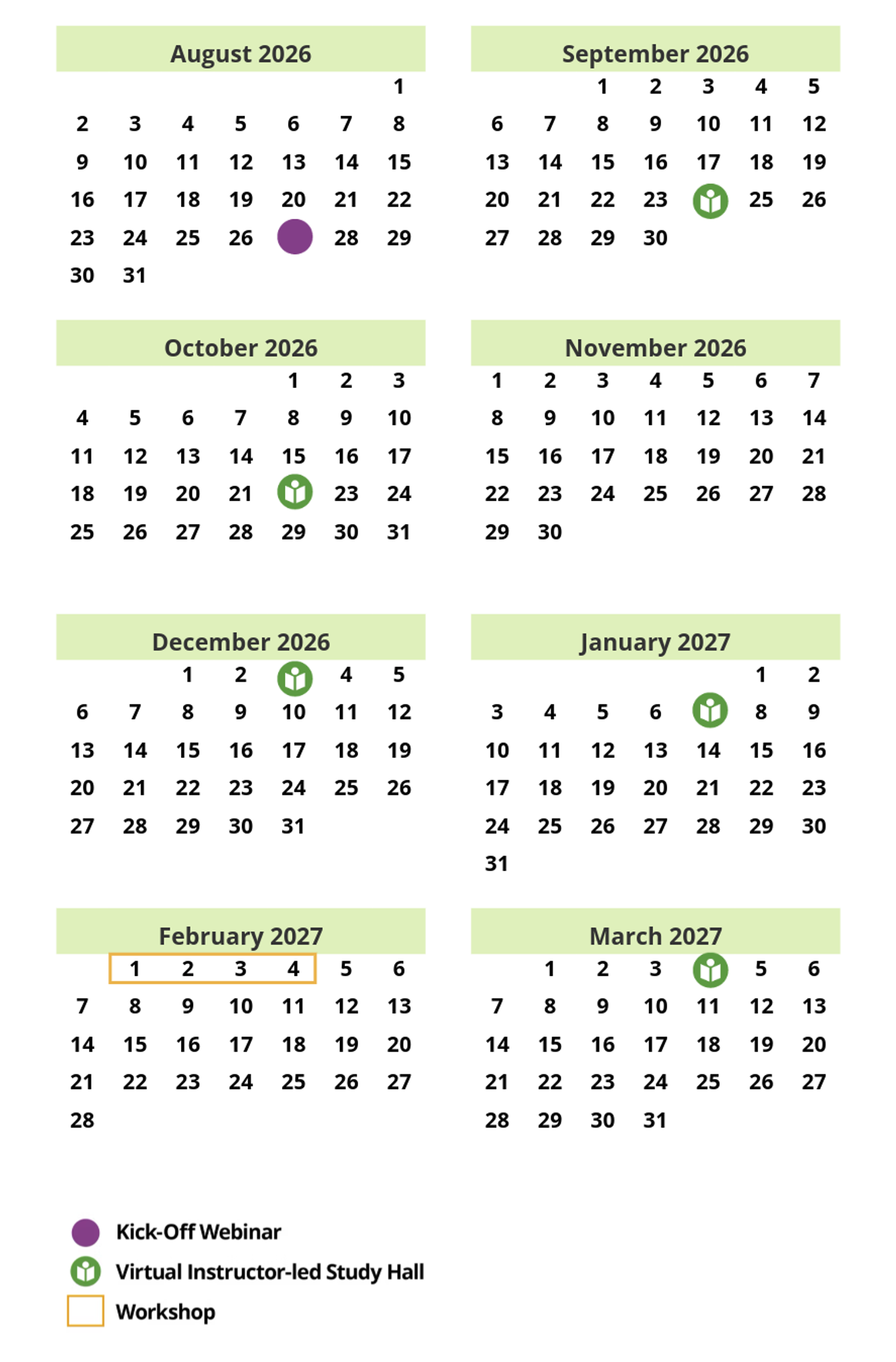 Blended Black Belt Program Schedule